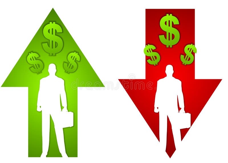 Flèches de profits et pertes d'affaires illustration libre de droits Flèches de profits et pertes d'affaires illustration libre de droits