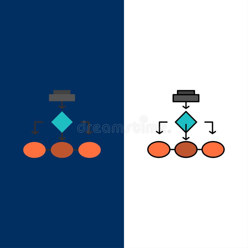 Flödesdiagram algoritm, affär, dataarkitektur, intrig, struktur, Workflowsymboler Lägenhet och linje fylld fastställd vektorblått royaltyfri illustrationer Flödesdiagram algoritm, affär, dataarkitektur, intrig, struktur, Workflowsymboler Lägenhet och linje fylld fastställd vektorblått royaltyfri illustrationer