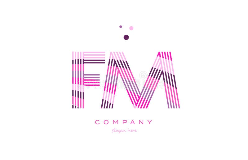 Fm F M Alphabet Letter Logo Pink Purple Line Icon Template Vector Stock Vector Illustration Of Purple Template
