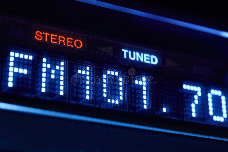 FM Tuner Radio Display. Stereo Digital Frequency Station Tuned Stock