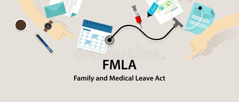 FMLA Family and Medical Leave Act vector employee. FMLA Family and Medical Leave Act vector employee