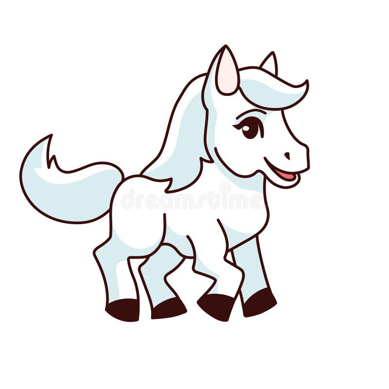 Foal. Vector Illustration of a Small Horse, Pony. Transparent Background.  Cute Cartoon Style for Kids. Stock Vector - Illustration of small,  childhood: 224252936