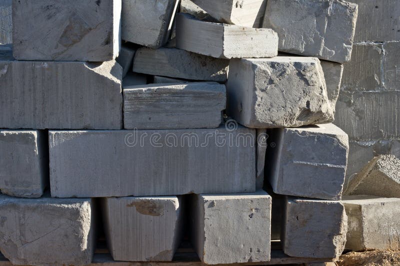 Foam cement blocks stock photo. Image of crushed, cement - 30889288