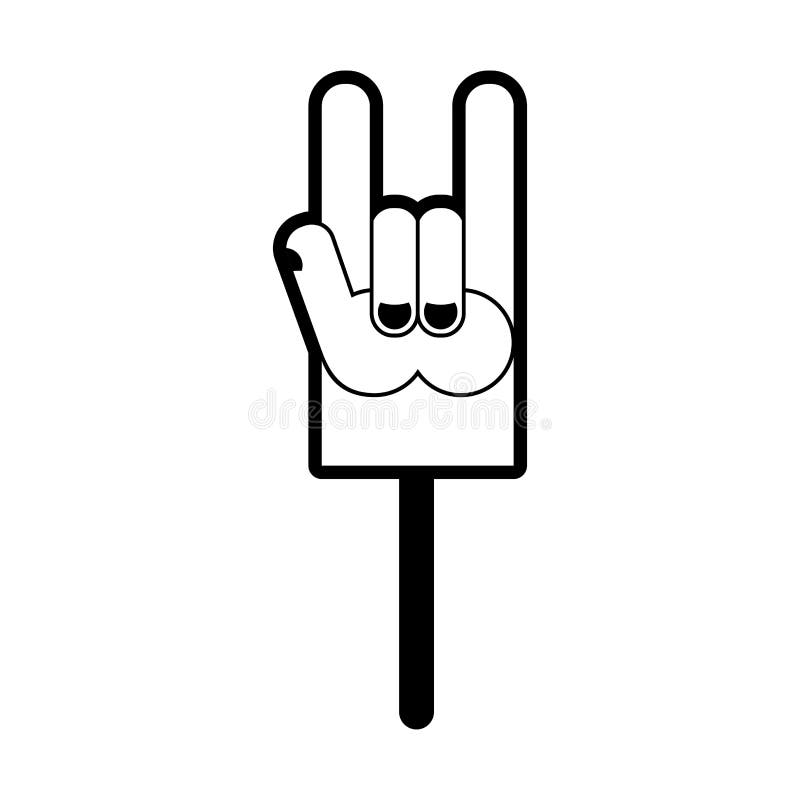 Foam Finger Rock Hand Sign. Music Fan Accessory Stock Vector ...