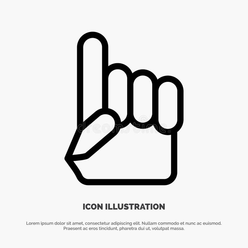 Foam Hand, Hand, Usa, American Line Icon Vector Stock Vector