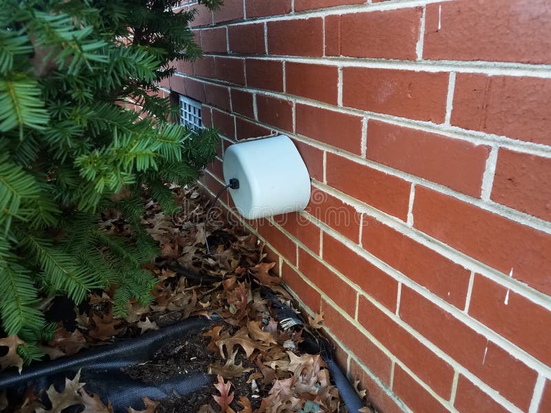 Foam Insulation on Water Spigot with Brick Wall Stock Image Image of