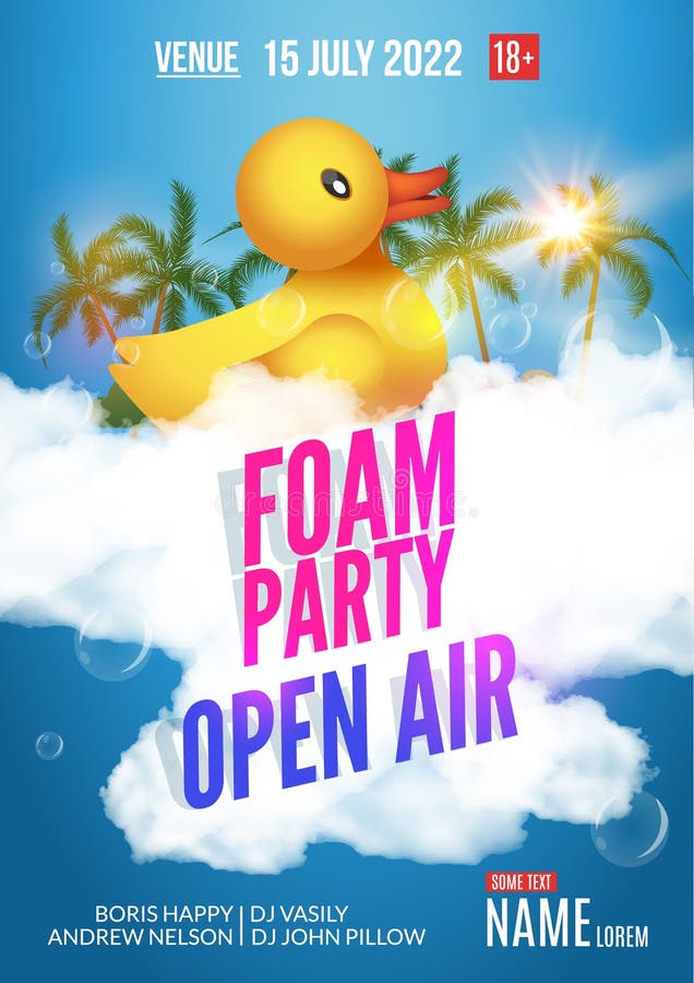 Foam Party Summer Open Air Beach Party Foam Party Poster