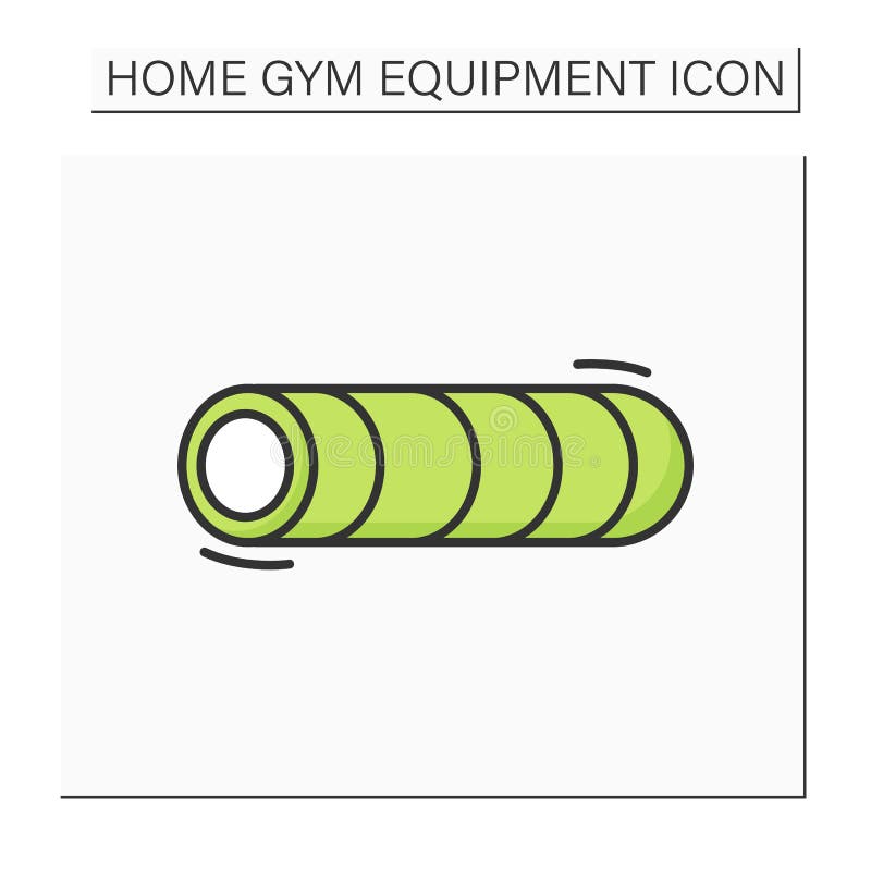 Foam roller color icon stock vector. Illustration of class - 225003896