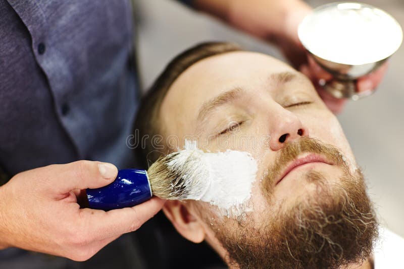Foaming shaving cream stock photo. Image of care, business 69028222