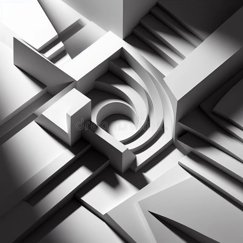 Focalizarea geometrică a umbrelor pe formele unghiulare curate ale umbrelor exp royalty free illustration
