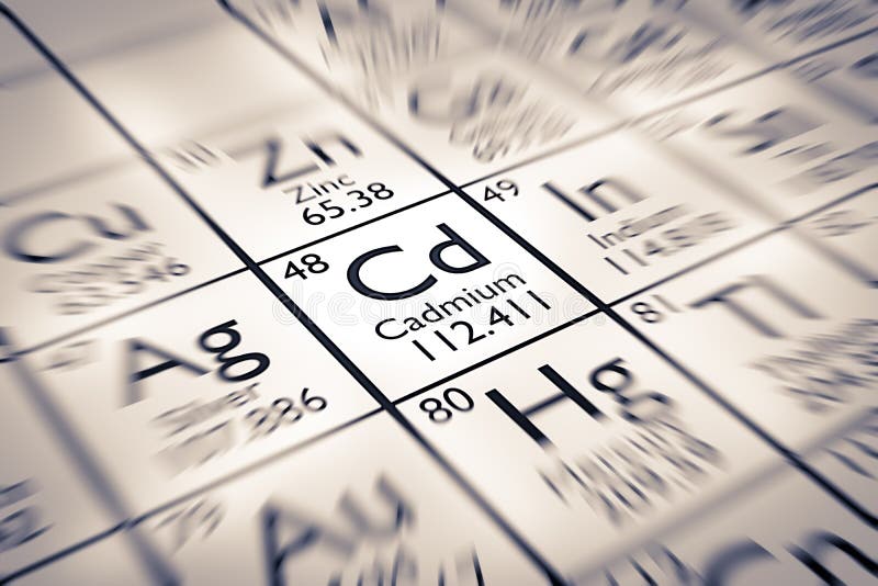 Focus on Cadmium Chemical Element stock photography
