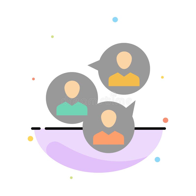 Focus Group, Business, Focus, Group, Modern Abstract Flat Color Icon Template stock illustration