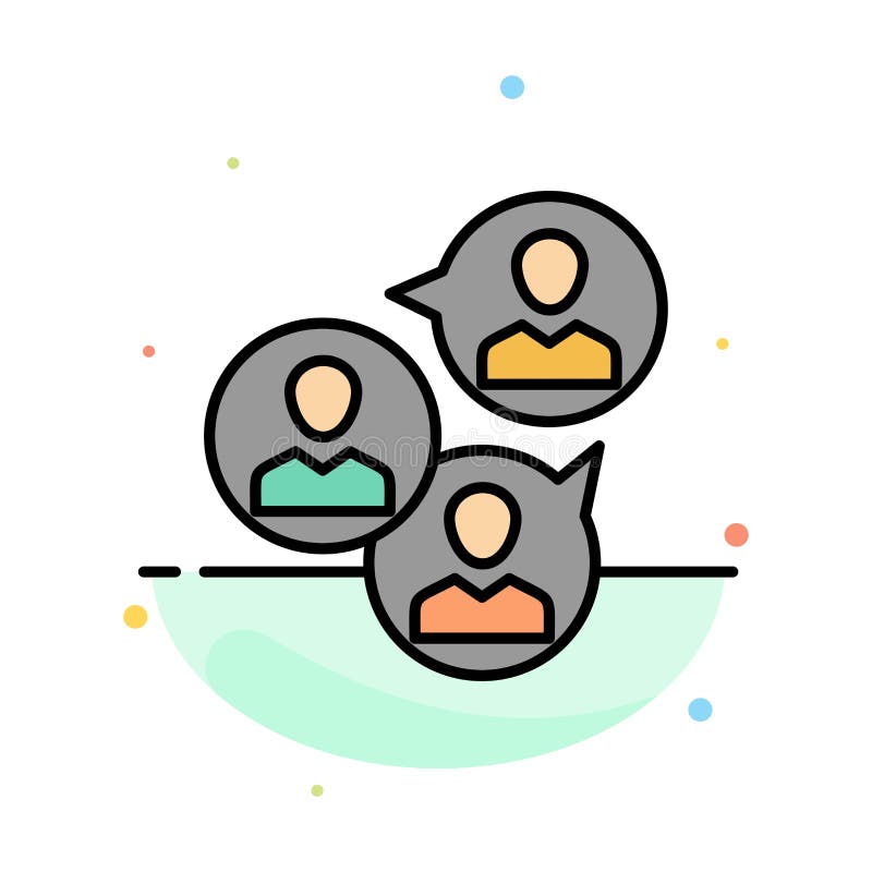 Focus Group, Business, Focus, Group, Modern Abstract Flat Color Icon Template stock illustration
