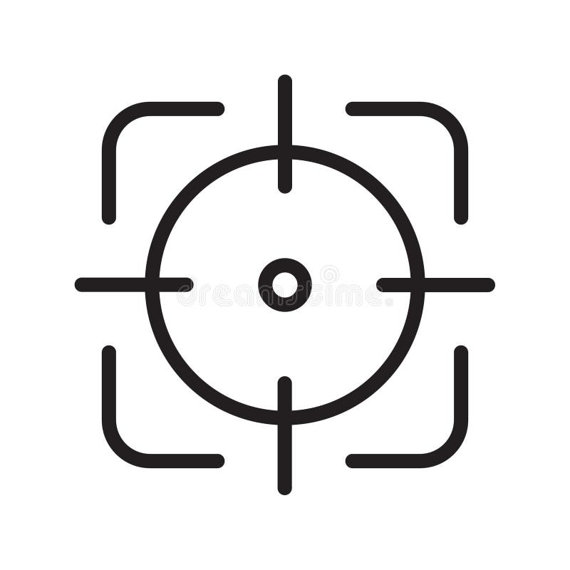 Focus Icon, Line Vector Symbol Stock Vector Illustration of focused