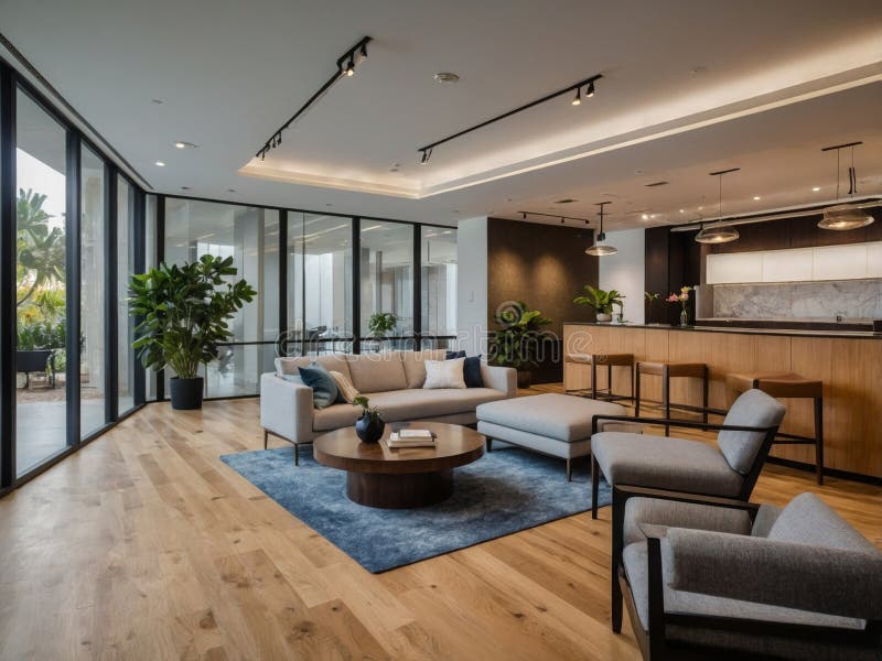 Focus op dynamische kantoorruimten stock illustratie