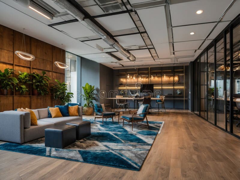 Focus op dynamische kantoorruimten royalty-vrije illustratie