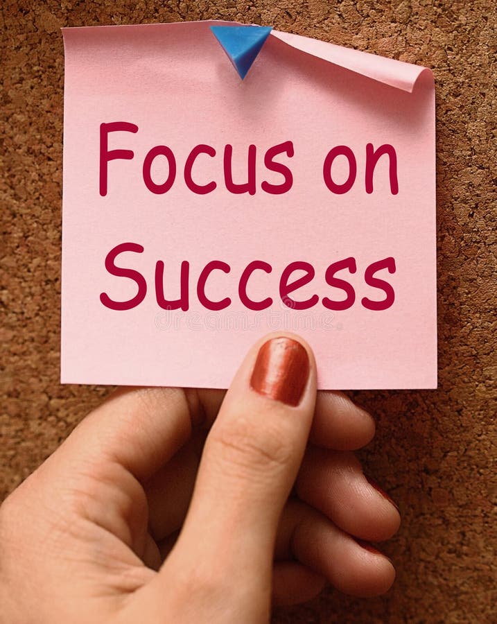 Focus on Success Note Shows Achieving Goals Stock Illustration