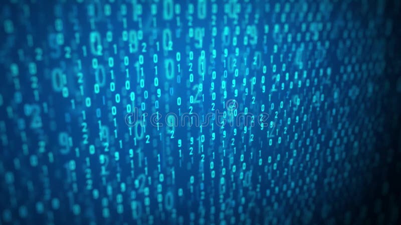 Focused Computer Screen With Binary Code Loop vector illustration