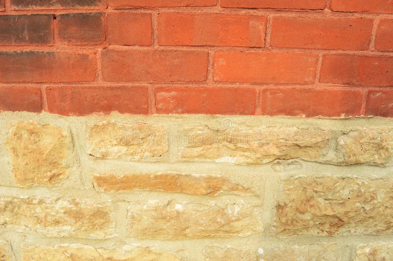 Brick Foundation Transition Stock Image Image of basement, stone