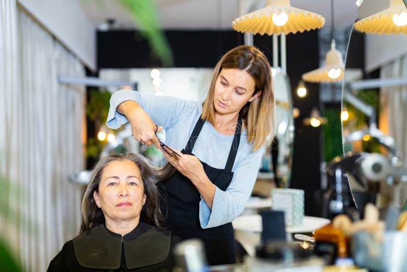 592 Elderly Woman Hairdresser Stock Photos - Free & Royalty-Free Stock ...