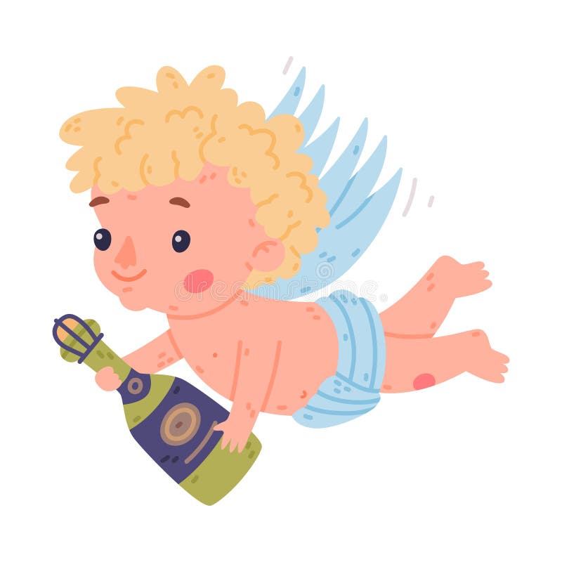 personagem de bebê de desenho animado. bebê fofo segurando garrafa