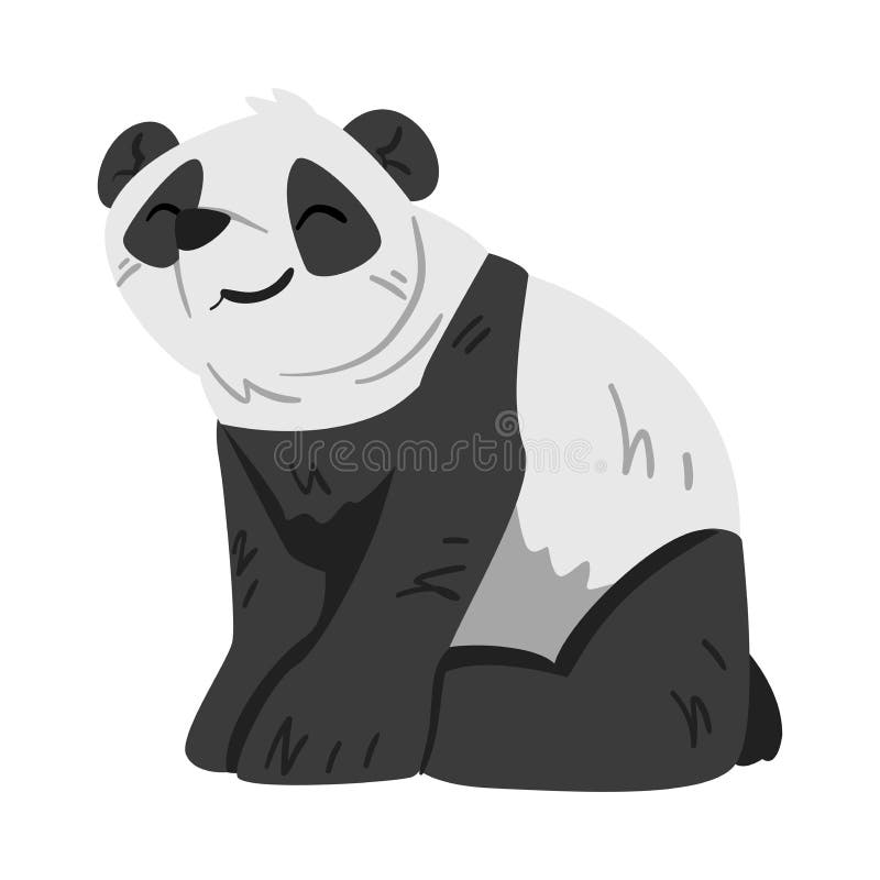 Cara de urso panda bonito. olhar amoroso. personagem de desenho animado.  ilustração.