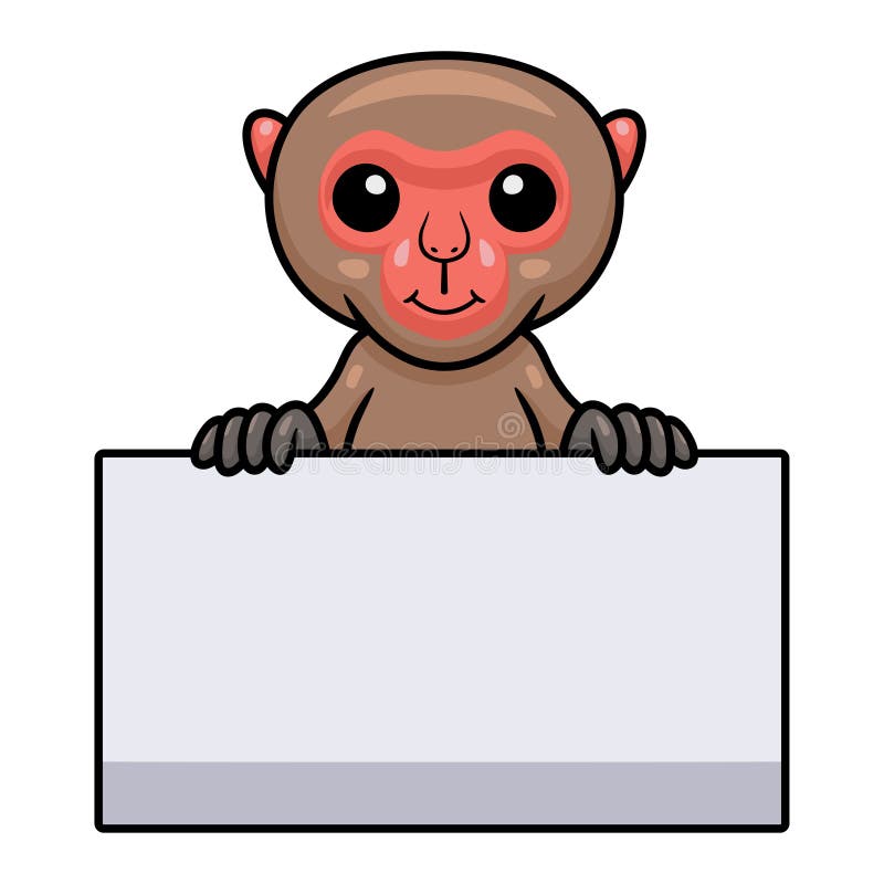 Desenho De Macaco Gibão De Mão Branca Bonito Sentado PNG , Animal