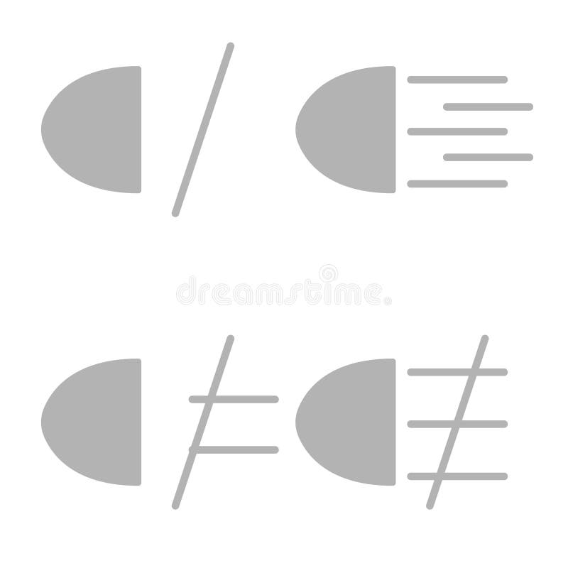 Fog Lights Icon on White Background, Vector Illustration Stock Vector