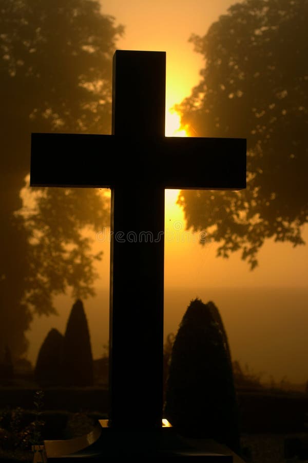 Foggy cemetary