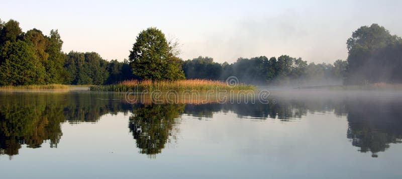 Foggy morning by the lake, V royalty free stock photos Foggy morning by the lake, V royalty free stock photos