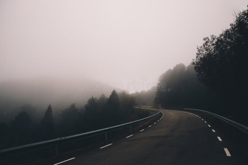Foggy road in the Mountain Germany