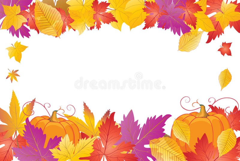 Autumn leafs and pumpkin frame and white space for text. Thanksgiving Holiday banner. Vector illustration. Pumpkin vegetable and fall leaves border for Thanksgiving or Halloween Holiday design. Autumn leafs and pumpkin frame and white space for text. Thanksgiving Holiday banner. Vector illustration. Pumpkin vegetable and fall leaves border for Thanksgiving or Halloween Holiday design.