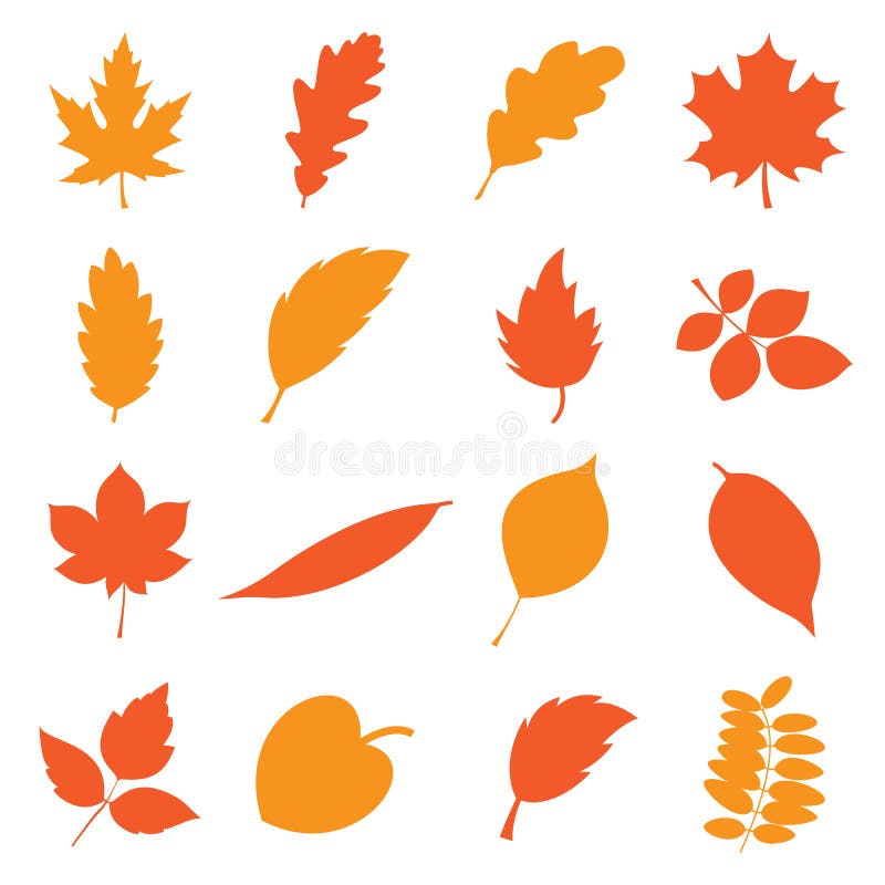 Fogli di autunno impostati illustrazione vettoriale