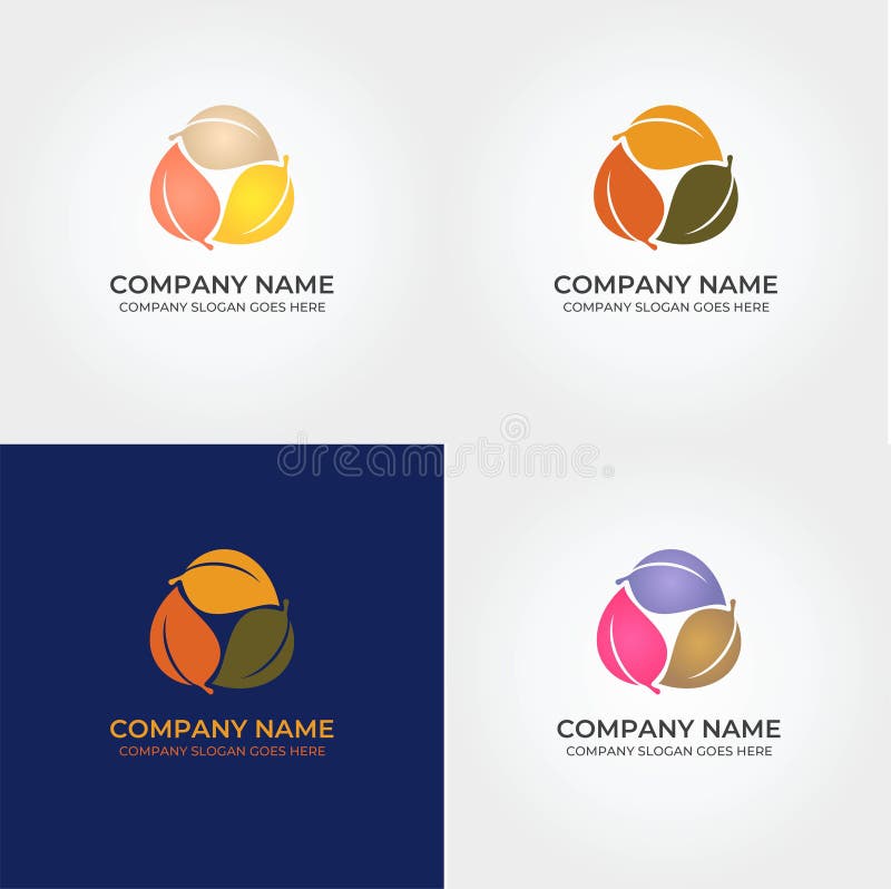Foglia variopinta Logo Icon Template illustrazione vettoriale Foglia variopinta Logo Icon Template illustrazione vettoriale