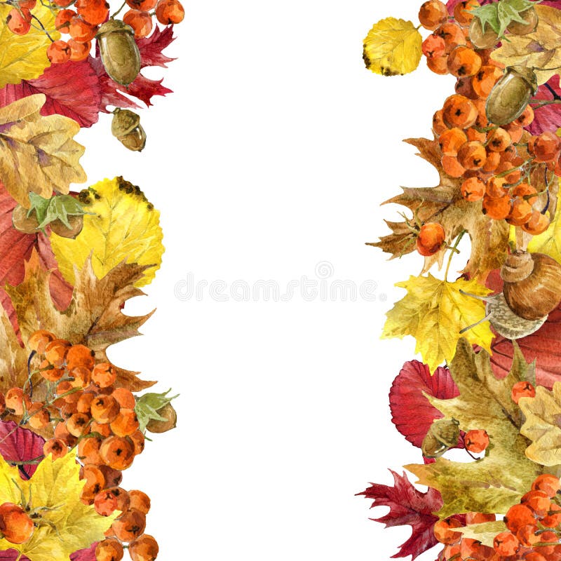 Foglie variopinte del fondo dell'acquerello di autunno illustrazione di stock