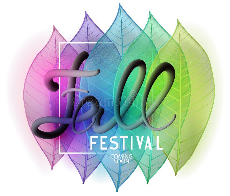Foglie variopinte di scheletro Fondo di festival di autunno illustrazione vettoriale