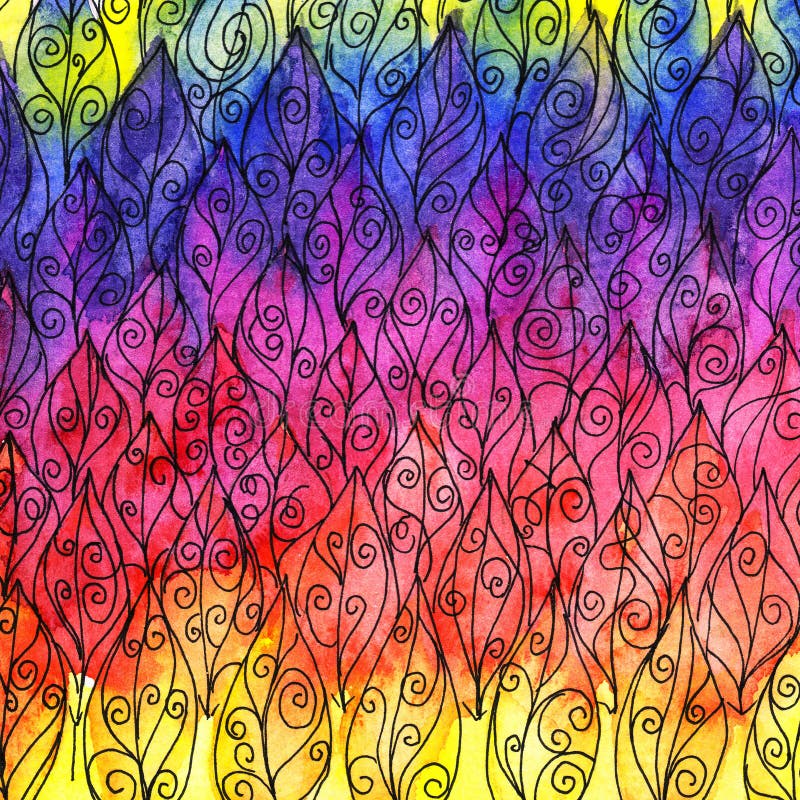 Foglie variopinte di struttura dell'acquerello royalty illustrazione gratis Foglie variopinte di struttura dell'acquerello royalty illustrazione gratis