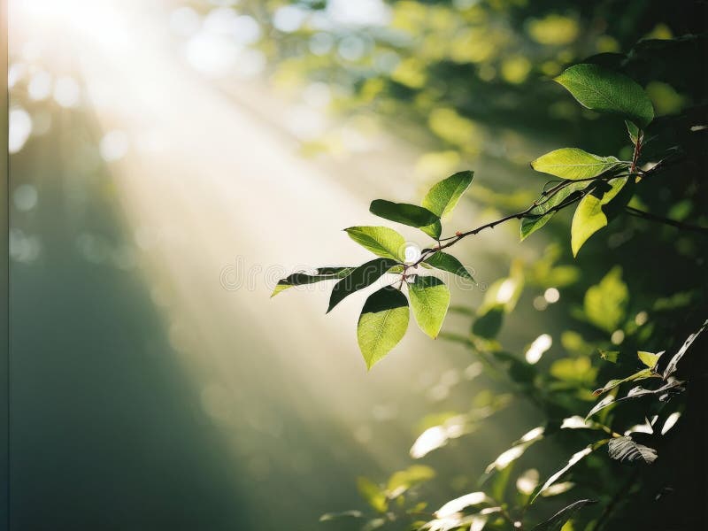 Foglie verdi nella foresta AI generata da SD.