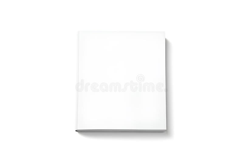 Foglio bianco bianco soffocato sopra vista isolata. blocco rigido blocco appunti vuoto. libretto fotografia stock