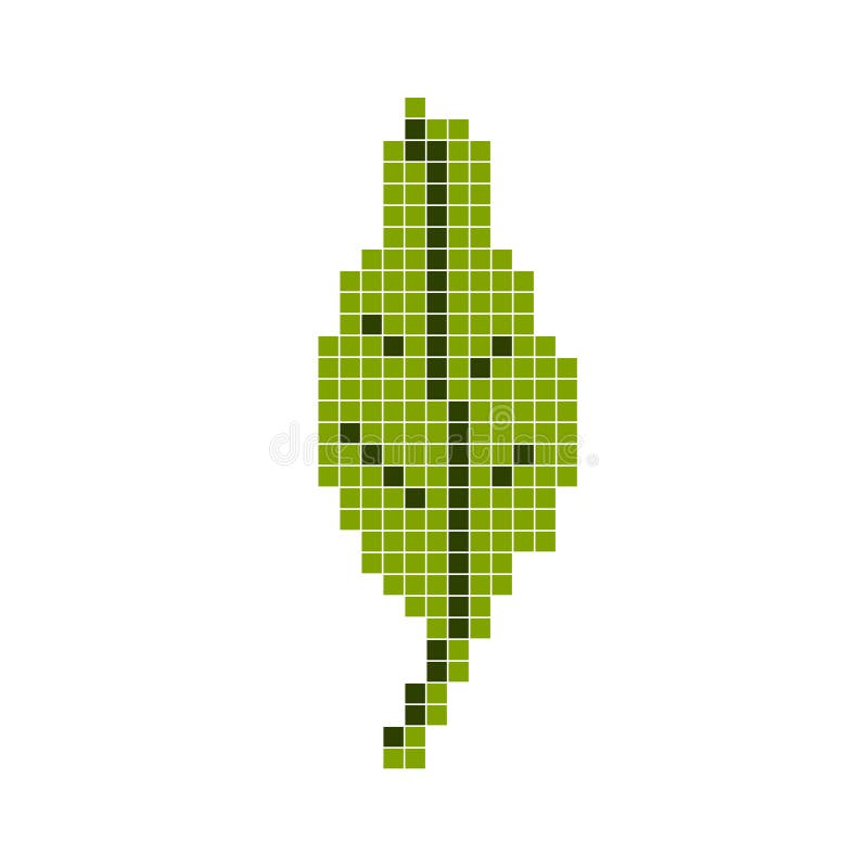 foglio verde Arte del pixel, illustrazione di vettore del fumetto Retro gioco di stile illustrazione vettoriale foglio verde Arte del pixel, illustrazione di vettore del fumetto Retro gioco di stile illustrazione vettoriale