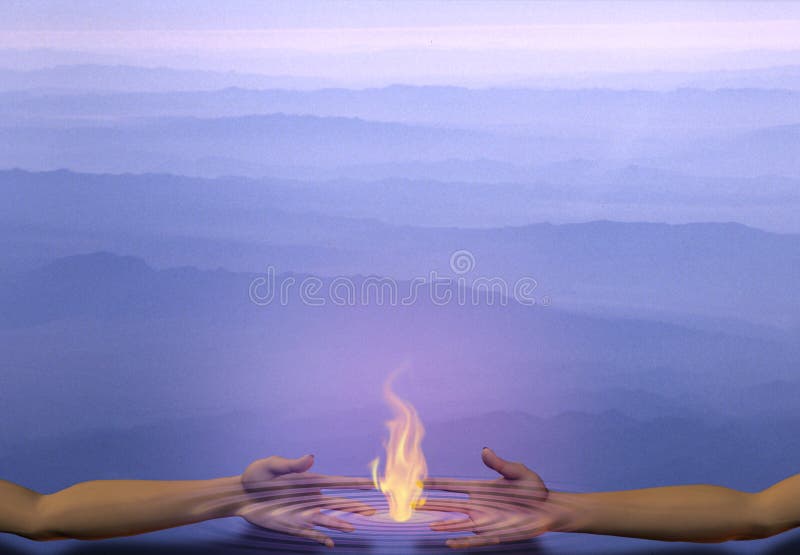 Fogo dos toques das mãos ilustração stock