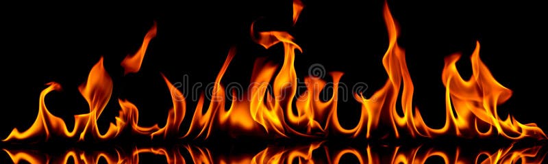 Fire flames on a black background. Fire flames on a black background.