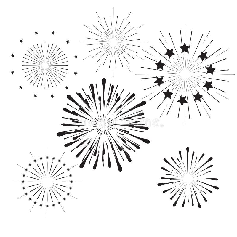 Desenho de fogos de artifício Preto e branco, fogos de artifício, branco,  folha png