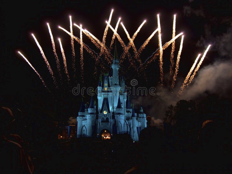 Disney castelo fogos de artifício fantasia paisagem descompressão