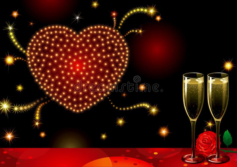 Fogos-de-artifício do amor ilustração royalty free Fogos-de-artifício do amor ilustração royalty free