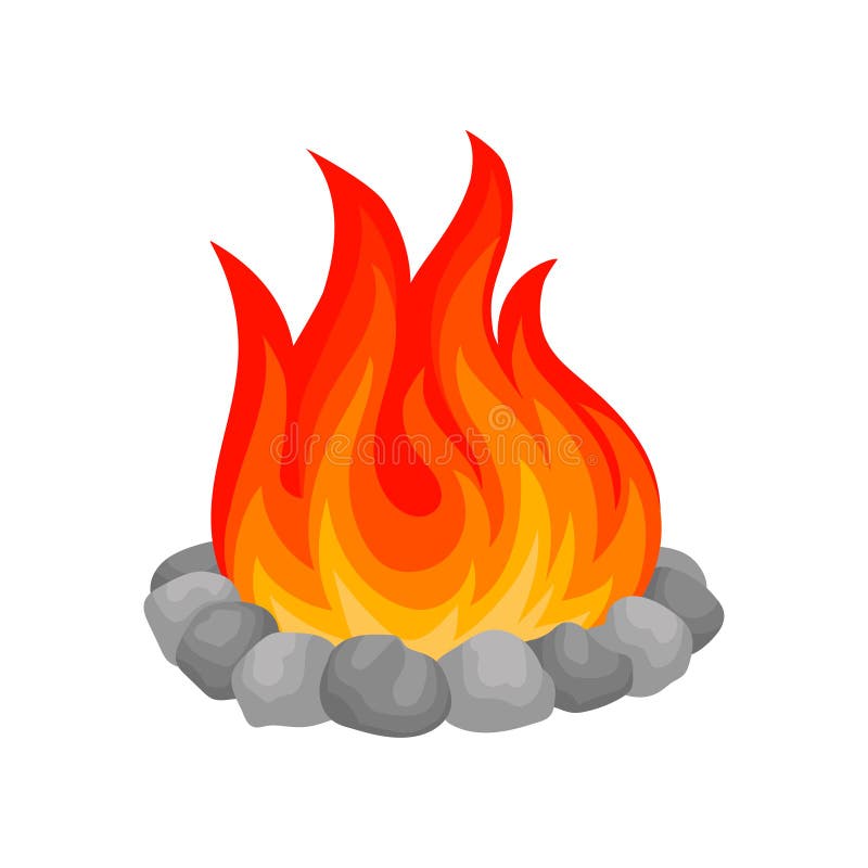 Queime chama fogo do vetor fotomural • fotomurais inflamar, ardente,  fogueira