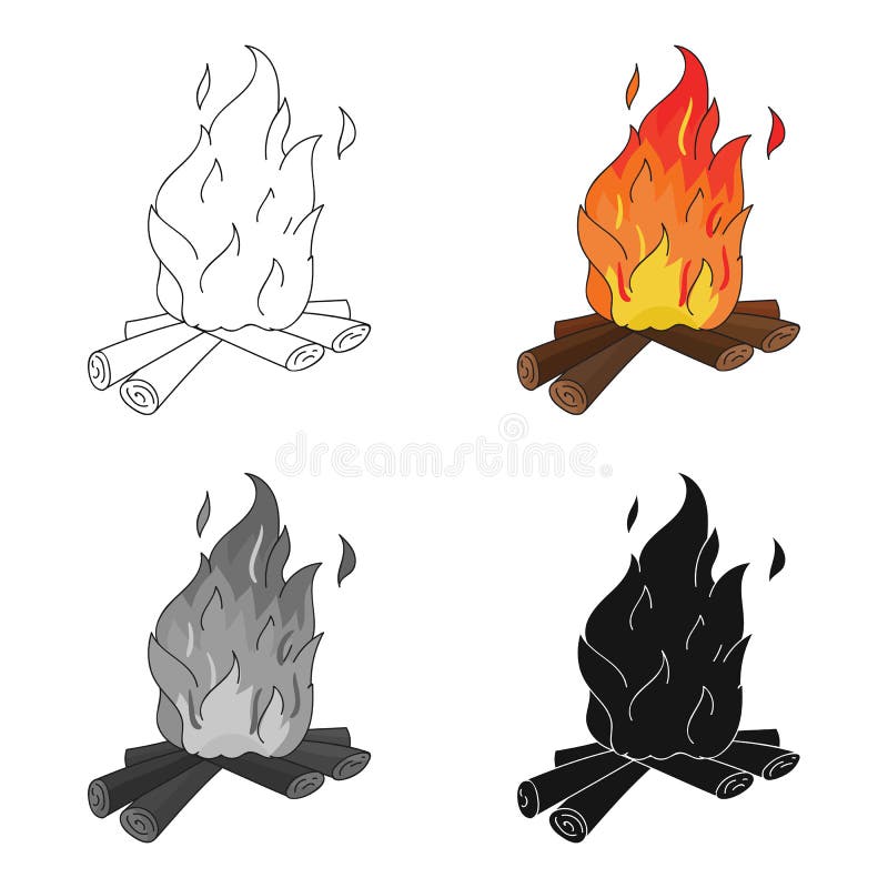 Baixar ilustração em vetor desenho animado de fogueira de pedras