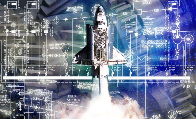 foguete de espaço da construção da engenharia industrial imagens de stock foguete de espaço da construção da engenharia industrial imagens de stock