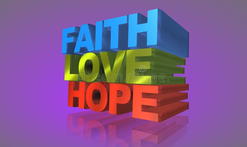 Foi, amour et espoir illustration stock Foi, amour et espoir illustration stock