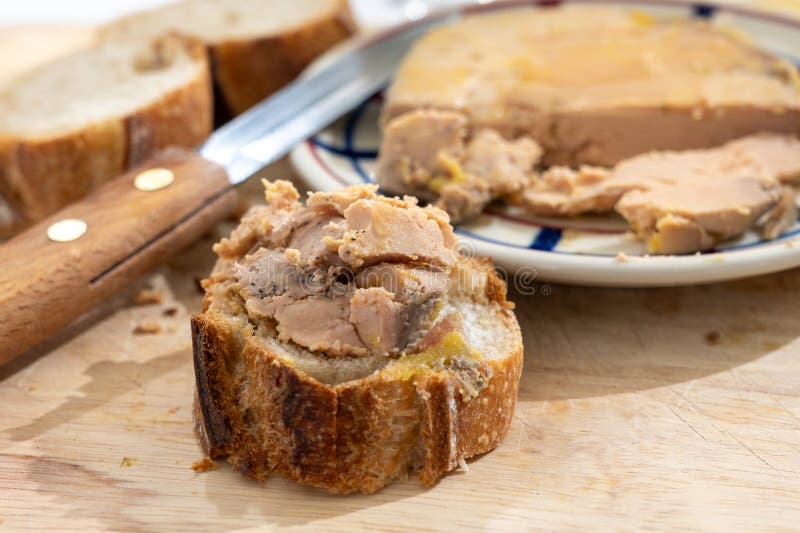 Foie Gras Fat Liver Specialty Food Product Made of Liver of a Duck or